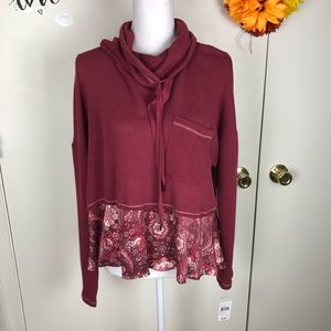 C + J COLLECTION KNIT TO COWL NECK LONG SLEEVE XL